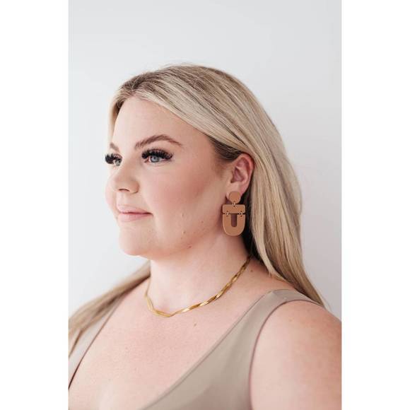 NEW 123 AMORE women's dreamboat earrings in brown - Picture 3 of 3